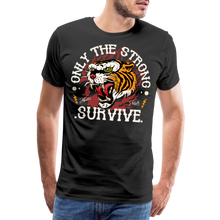 Charger l&#39;image dans la galerie, T-shirt Homme Tigre - Only the strong survive - noir
