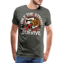 Charger l&#39;image dans la galerie, T-shirt Homme Tigre - Only the strong survive - asphalte
