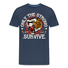 Charger l&#39;image dans la galerie, T-shirt Homme Tigre - Only the strong survive - bleu marine
