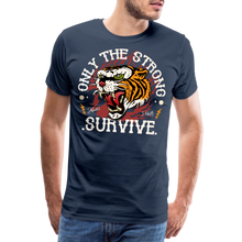 Charger l&#39;image dans la galerie, T-shirt Homme Tigre - Only the strong survive - bleu marine
