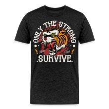 Charger l&#39;image dans la galerie, T-shirt Homme Tigre - Only the strong survive - charbon
