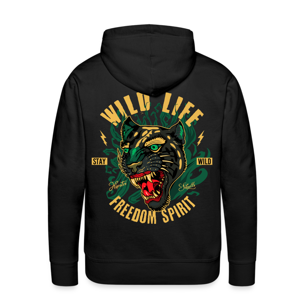 Sweat-shirt à capuche hommes Wild Life - noir