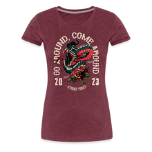 Charger l&#39;image dans la galerie, T-shirt Femme Go around - rouge bordeaux chiné
