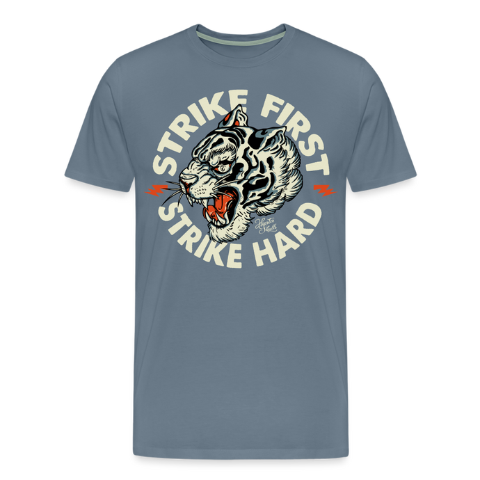 T-shirt Homme Strike Hard Tiger - gris bleu