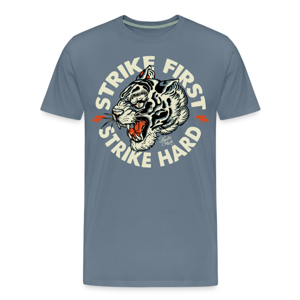 T-shirt Homme Strike Hard Tiger - gris bleu