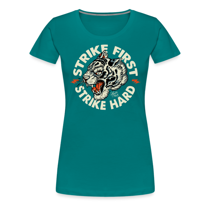 T-shirt Femme Vintage Strike first tiger - bleu diva