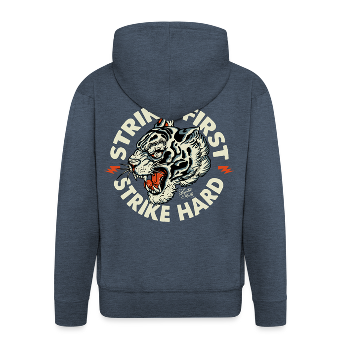 Sweat-shirt Zippé à capuche Hommes Tiger Strike hard - bleu jeans