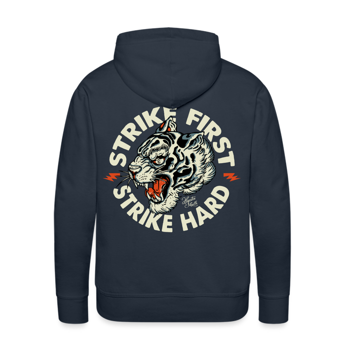 Sweat-shirt à capuche hommes Strike first Tiger - marine