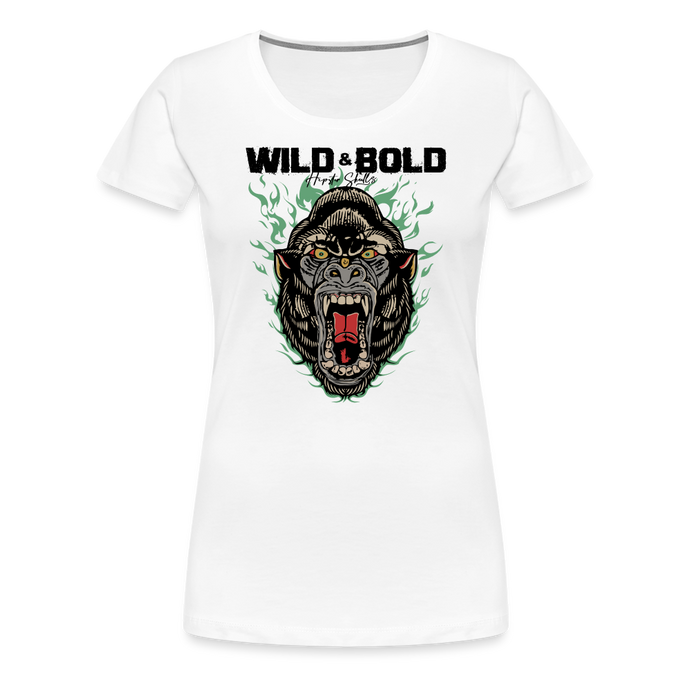 T-shirt Femme Gorille Wild & Bold - blanc