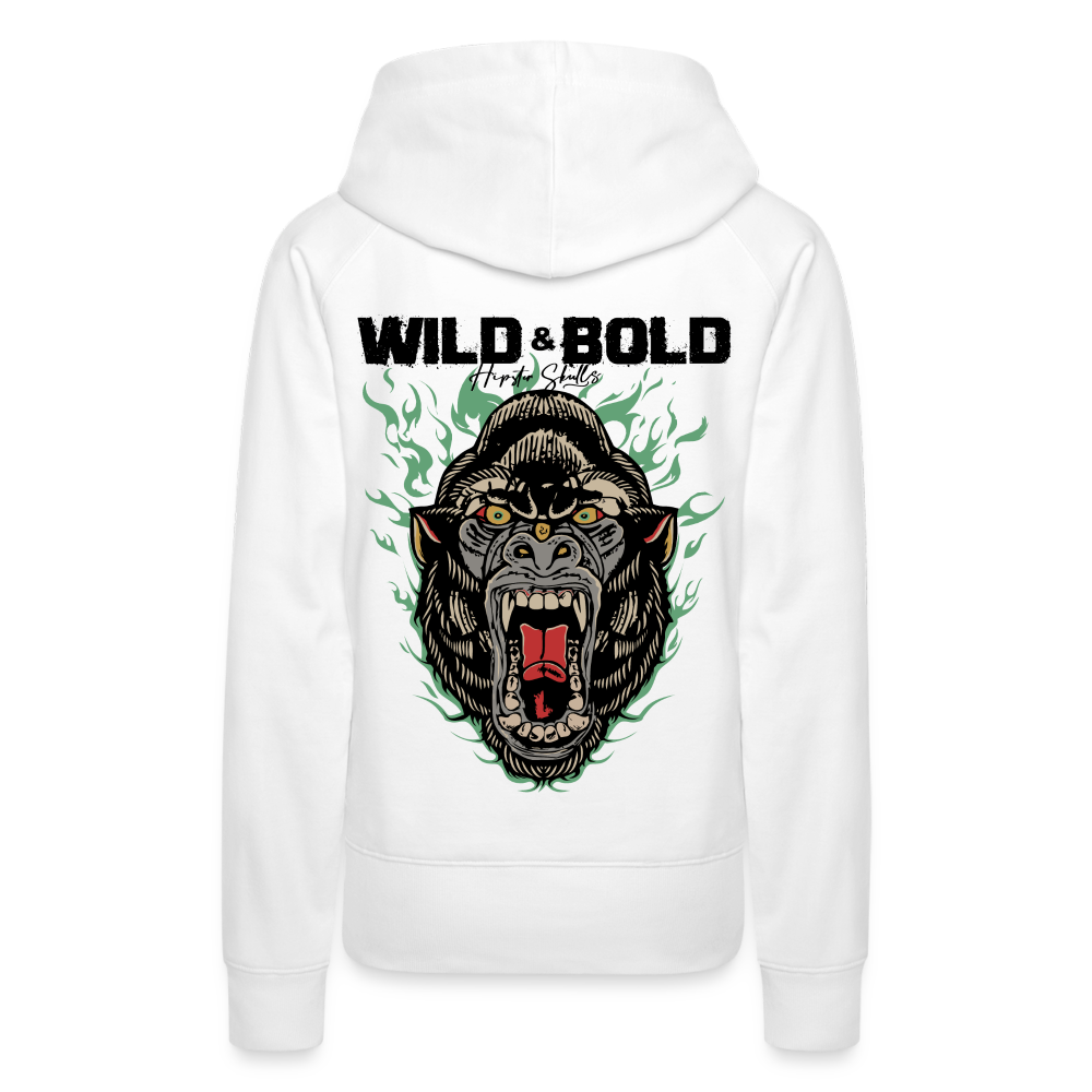 Sweat-shirt à capuche femmes Wild Bold Gorille - blanc