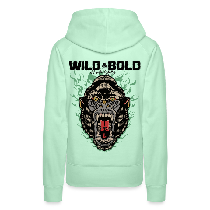 Sweat-shirt à capuche femmes Wild Bold Gorille - vert clair menthe