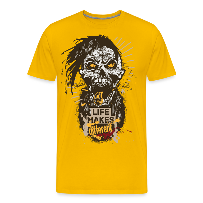 T-shirt Homme Life makes different - jaune soleil