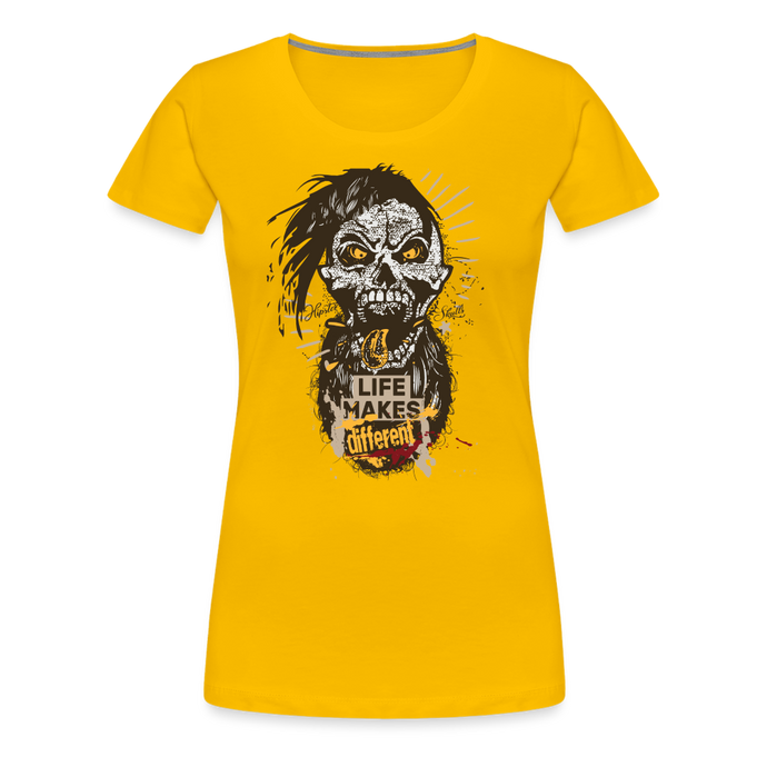 T-shirt Femme Life makes different - jaune soleil