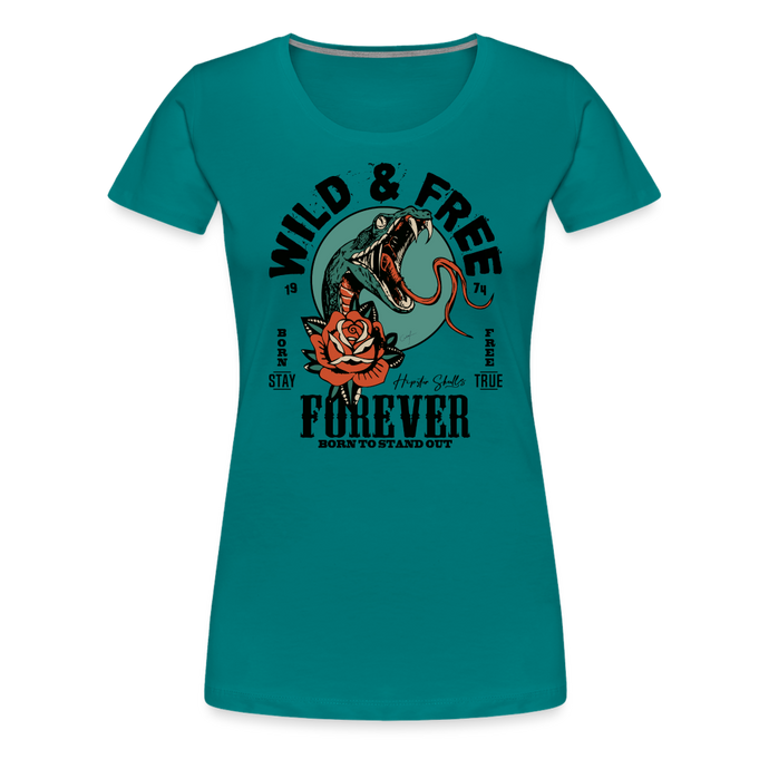 T-shirt Femme Wild & Free - bleu diva