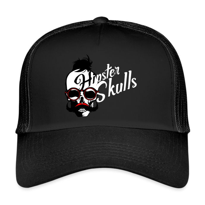 Casquette Trucker Hipster Skulls Logo - noir/noir