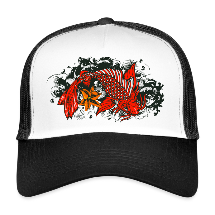 Casquette Trucker Koi Fish - blanc/noir