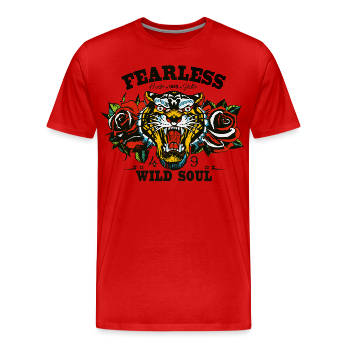 T-shirt Homme Old school Tigre - rouge