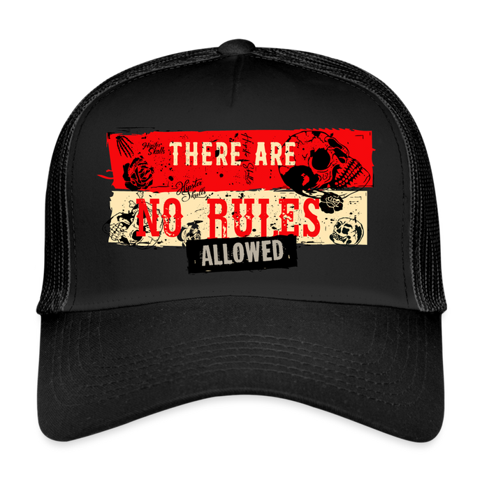 Casquette Trucker No rules - noir/noir