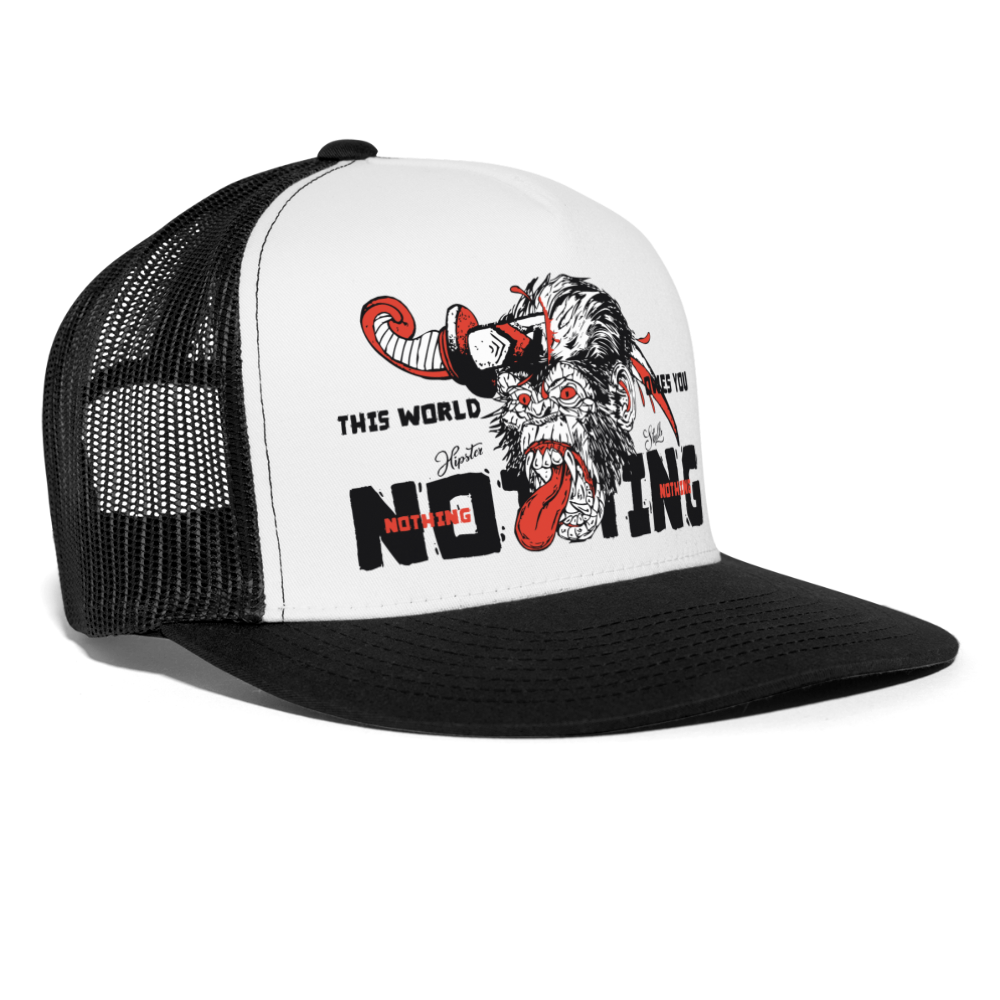 Casquette Trucker Gorille - blanc/noir