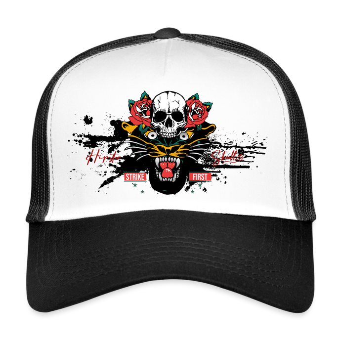 Casquette Trucker Panthère Strike First - blanc/noir