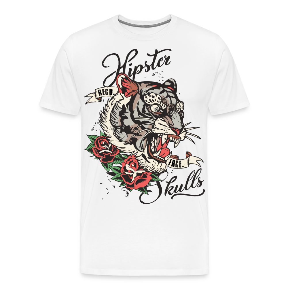 T-shirt Homme Old school Tiger - blanc