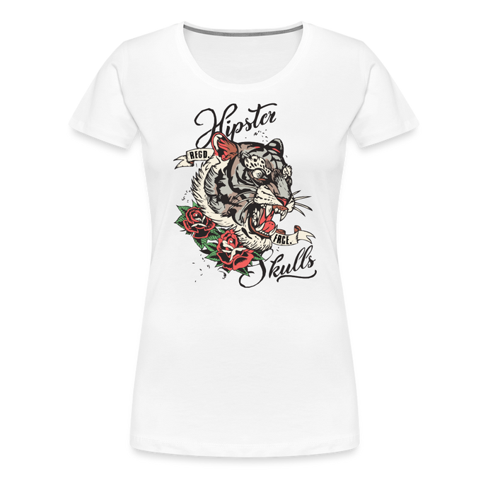 T-shirt Femme Old school Tiger - blanc