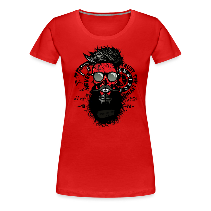 T-shirt Femme Never trust - rouge