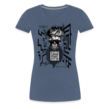 Charger l&#39;image dans la galerie, T-shirt Femme QR Code - bleu chiné
