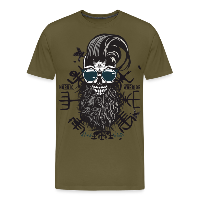 T-shirt Homme Hipster Nordic Warrior - kaki