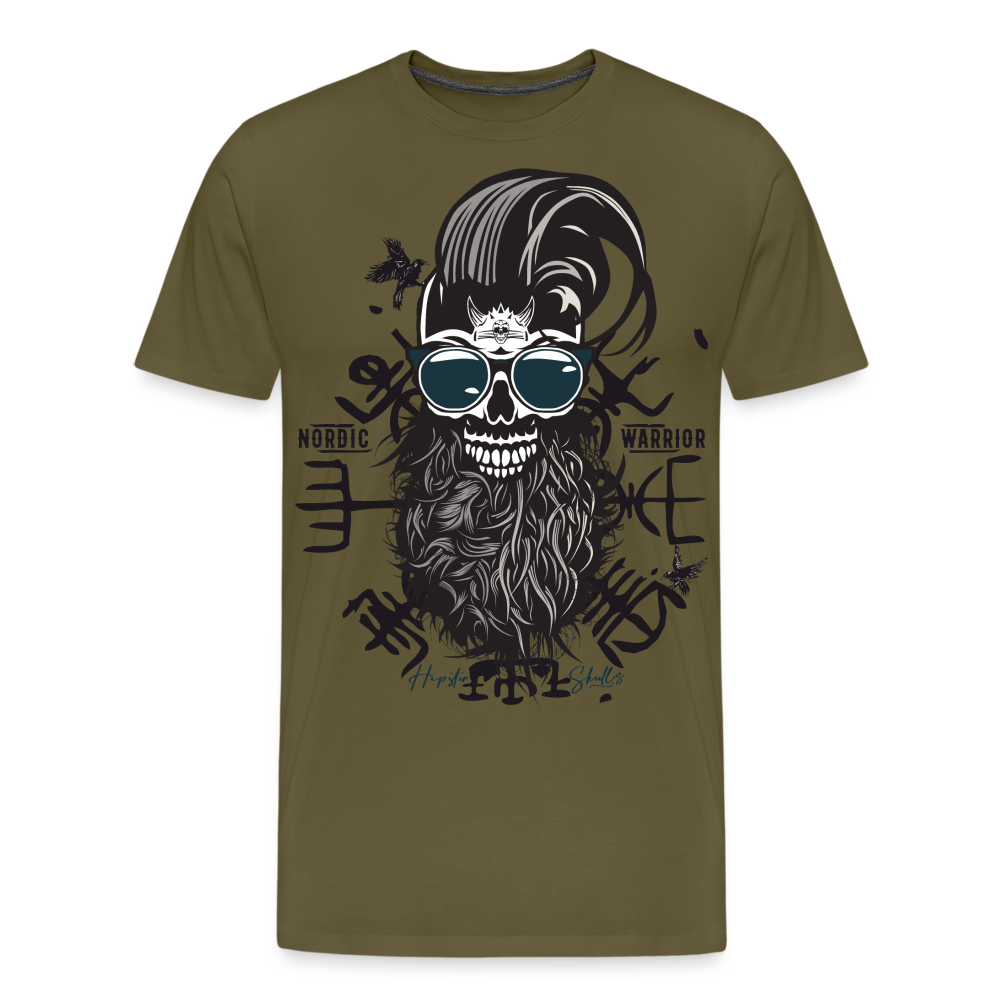T-shirt Homme Hipster Nordic Warrior - kaki