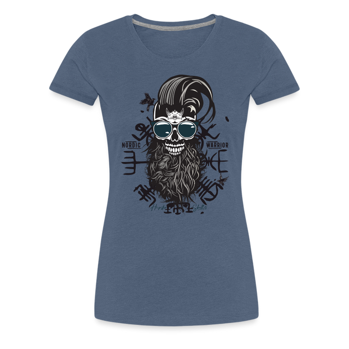 T-shirt Femme Hipster Nordic Warrior - bleu chiné