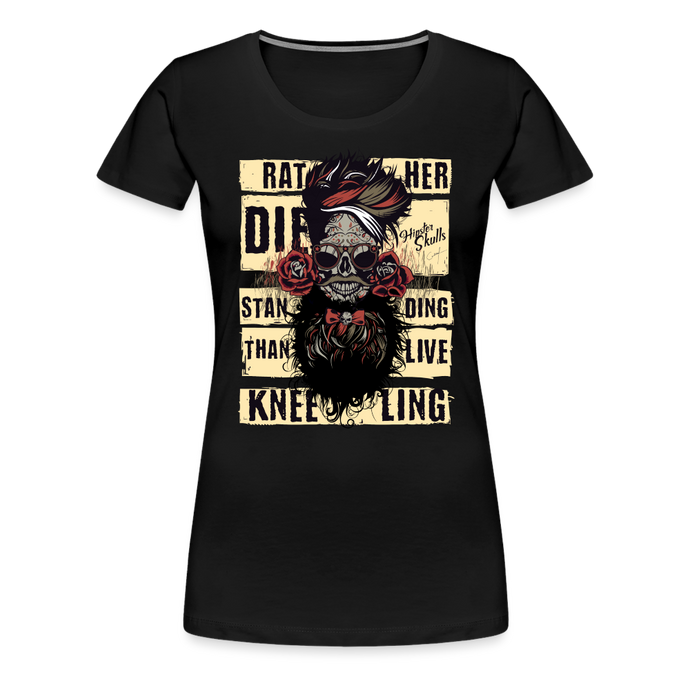 T-shirt Femme Rather Die - noir