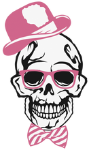 Charger l&#39;image dans la galerie, Femme T-Shirt Hipster Skull Crâne Tête de mort chapeau melon smart
