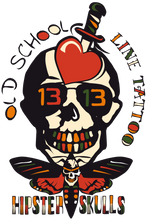 Charger l&#39;image dans la galerie, Sweat-shirt à capuche unisexe old school hipster skulls crane tete de mort tattoo line

