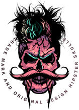 Charger l&#39;image dans la galerie, Femme T-Shirt hipster skull moustache Tête de mort barbiche crâne renegade
