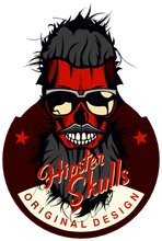 Charger l&#39;image dans la galerie, Femme T-Shirt Tête de mort hipster skull crâne barbe et barbu lunette de star
