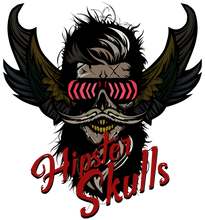 Charger l&#39;image dans la galerie, Homme T-Shirt hipster skull Tête de mort barbe crâne moustache wings
