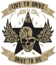 Charger l'image dans la galerie, Homme Sweatshirt Zippé Tête de mort Motorcycle crâne skull aile born ride (6708319551667)
